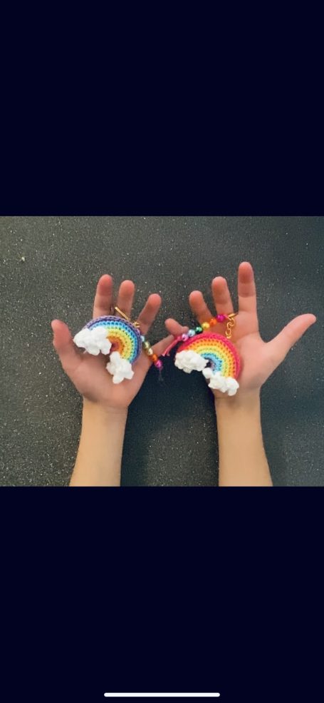 porte clé arc en ciel avec message personnalisé