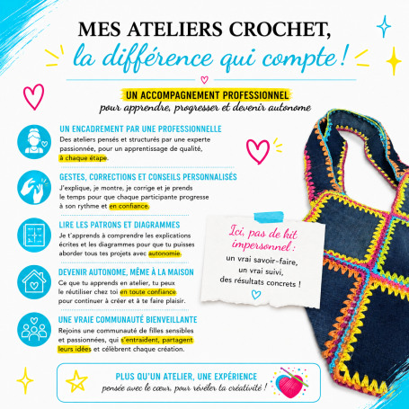 Ateliers crochet débutants et perfectionnement à Toulon