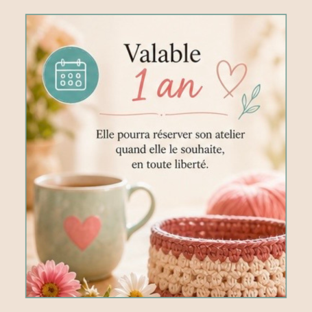 Bon cadeau crochet valable 1 an Toulon