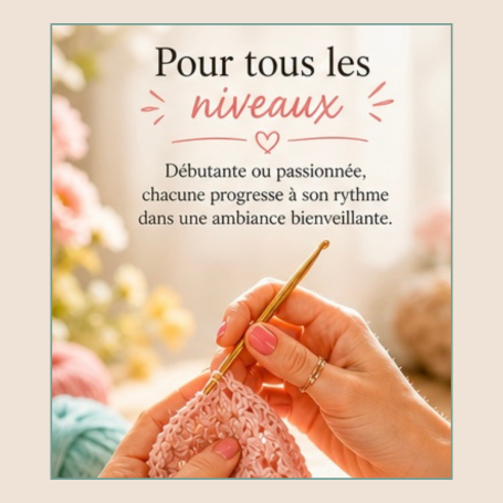 Atelier crochet tous niveaux débutant confirmé Toulon