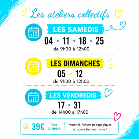 Dates des ateliers crochet juillet 2026 à Toulon